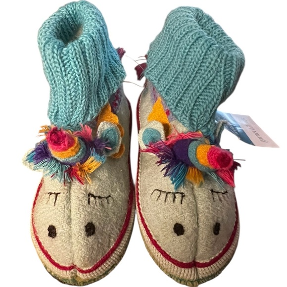 Garnet Hill Kids Cozy Boiled Wool  Unicorn Slippers Size 12 Toddler NWT - Picture 1 of 9